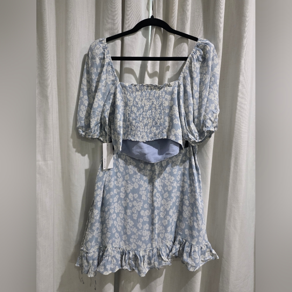 NWT Reformation Sinead Floral Blue Crop Top Skirt Two Piece Set 12 - Picture 4 of 4